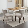 Akoasm Set of 2 Modern Linen Fabric Upholstered Dining Chairs with Curved Backrest and Hardwood Frame For Dining Room & Kitchen-Beige - 2 of 4