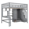 NicBex Full Size Bunk Bed with Desk Loft Bed Bed Frame with Shelves, Wardrobe, Storage Stair and Full Length Guardrails, No Box Spring Required - 3 of 4
