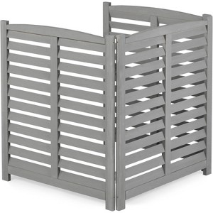 XINGHANZHENXUAN 3-Panel Outdoor Air Conditioner Fence 3-Section Outdoor Wooden Screen, Outside Wood Fence - 1 of 4