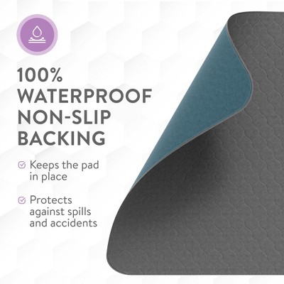 Inspire Extra-Long Gray Reusable Waterproof Bed Pads