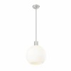 Margo Mid-Century Modern Pendant Light - Sleek White Glass Globe, 100W, Dimmable, Dry Rated - 3 of 4