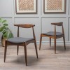 Set of 2 Mid-Century Modern Dining Chairs with Curved Backrest and Cushioned Seat, Wood Side Chairs for Kitchen or Dining Room–The Pop Home - 2 of 4