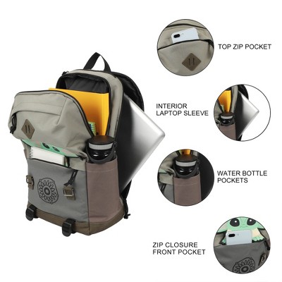 The Mandalorian Star Wars The Mandalorian Grogu Pouch 17" Adult Hooded Backpack — фото 3