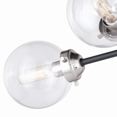 Orbit Satin Nickel and Bronze 4-Light Semi Flush Mount