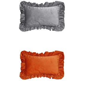 REGALWOVEN 2 Pcs Scalloped Trim Outdoor Throw Pillow Covers for Sofa Living Room Home Decor - 1 of 4