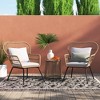 Barton 3 Pieces Outdoor Patio Wicker Chat Conversation Bistro Set (2) Chairs and Table, Beige - image 2 of 4