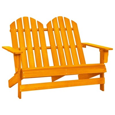 vidaXL 2-Seater Patio Adirondack Chair, Solid Wood Fir, Orange