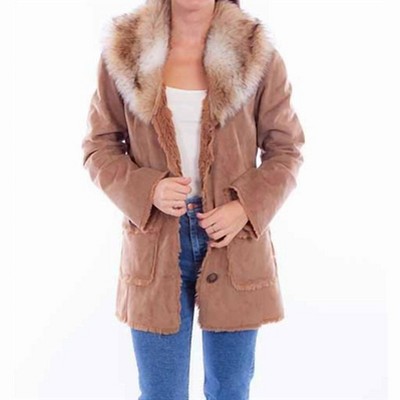 Women's Faux Fur Collar Jacket - Scully