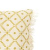 Geometric Floral Outdoor Pillow Mustard Polyester With Polyester Fill by Foreside Home & Garden - 3 of 4