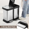 2x6.6 Gallon Dual Trash and Recycling Bin, Fingerprint Resistant Stainless Steel Kitchen Garbage Can with 2 Lids, Soft Close Without Inner Bucket - 4 of 4