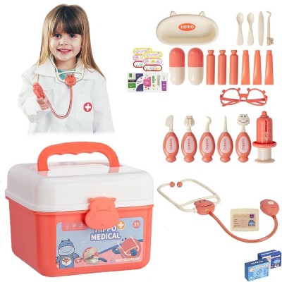 WOPET 31-Piece Pretend Play Doctor Kit for Kids, Toddler Doctor Playset with Accessories, Role-Play Toy Gift for Boys & Girls Ages 3 and Up