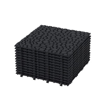 Interlocking Deck Tiles, Outdoor Waterproof & Anti-slip, for Patio, Balcony, Pool Side, Bathroom, Shower, Balcony, Porch