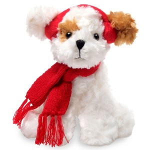 Bearington Chilly The Stuffed Dog, Small Christmas Stuffed Animals, 7.5 In White Dog Stuffed Animal, Holiday Stuffed Animal Gift - 1 of 4