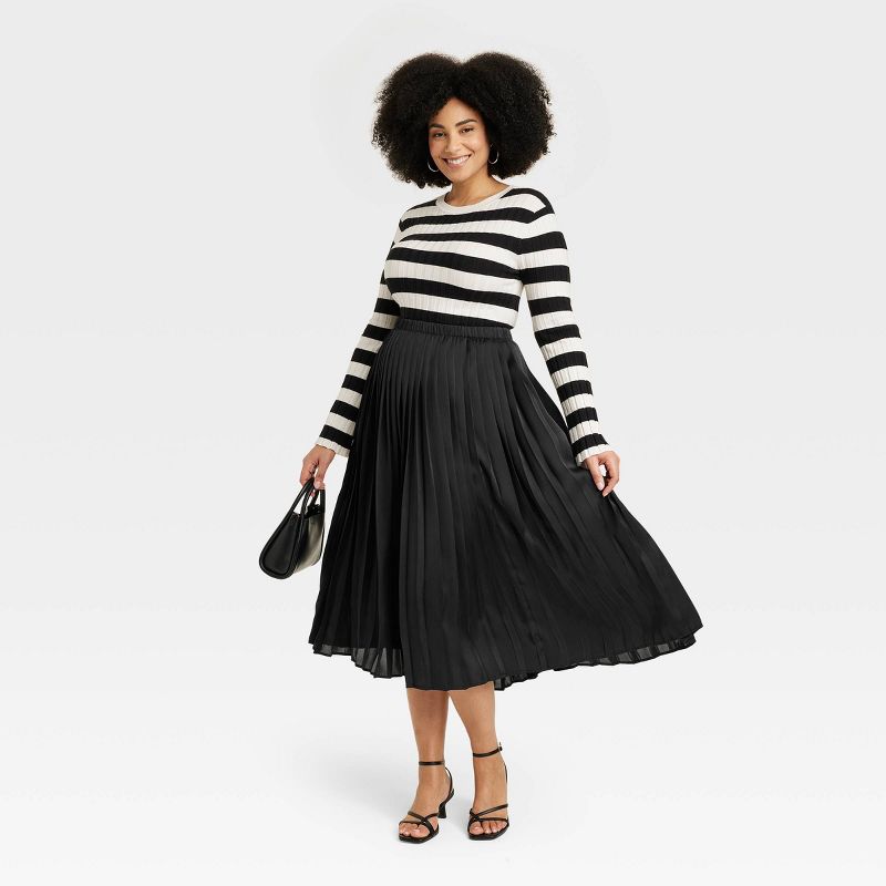 Women's Pleated A-Line Midi Skirt - A New Day™, 4 of 7