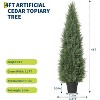 2 Pack Artificial Cedar Topiary Trees Outdoor - 5 FT UV Resistant Fake Potted Plants for Porch, Patio, Wedding Decor - 4 of 4