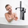 Single-Handle Freestanding Floor Mount Roman Tub Faucet Bathtub Filler with Hand Shower - 4 of 4