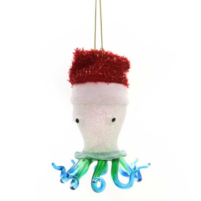 Holiday Ornaments 4.25" Octopus With Hat Department 56  -  Tree Ornaments