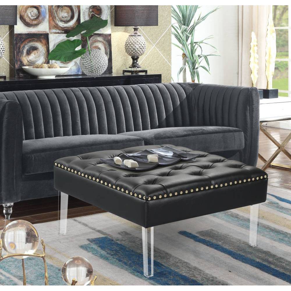 Remi Ottoman Black - Chic Home Design was $299.99 now $209.99 (30.0% off)