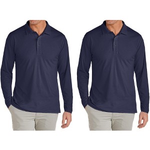 Jump Start Men's Modern Fit Long Sleeve Polo Shirt-2 Pack - 1 of 1