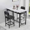 3-Piece Dining Set with 2 Upholstered Chairs for Small Spaces - 3 of 4