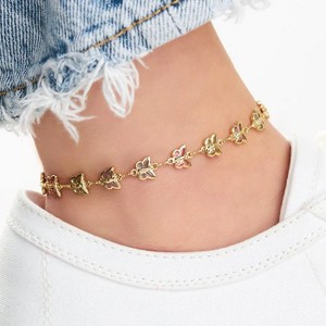 RMZ GOLD NYC 18K Gold Plated Multi Color Butterfly Crystal Anklet - 1 of 1
