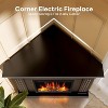 ZAFRO Corner Electric Fireplace with Mantel, TV Stand Electric Fireplace Heater for Living Room, Bedroom, Black - 3 of 4