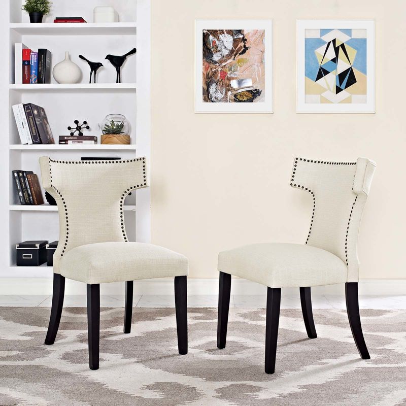 Set of 2 Curve Dining Side Chair Fabric - Modway, 3 of 8