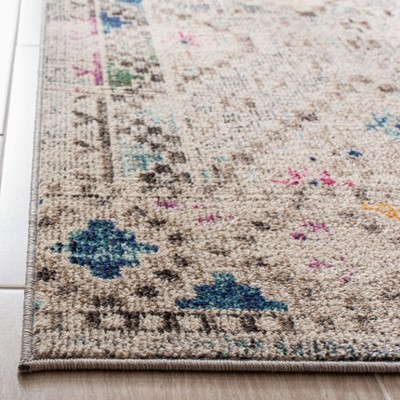 Hand-Knotted Grey and Yellow Square Synthetic Rug