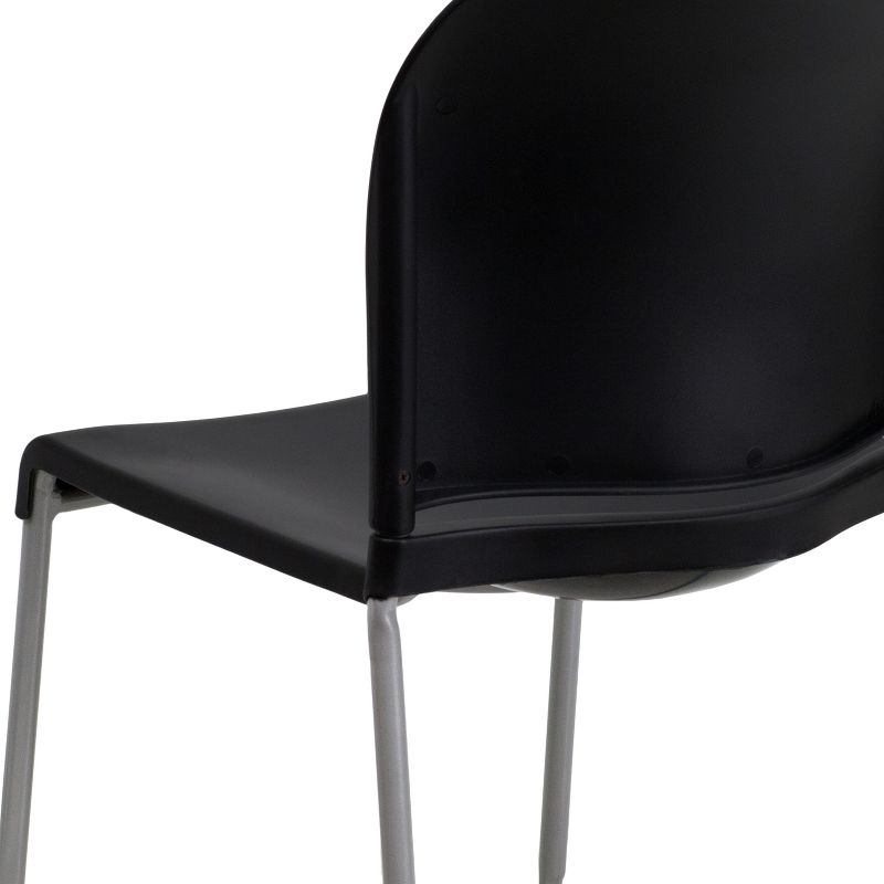 Flash Furniture HERCULES Series 880 lb. Capacity Black Full Back Contoured Stack Chair with Gray Powder Coated Sled Base, 6 of 12
