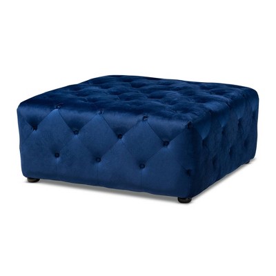 blue velvet ottoman target