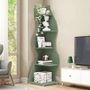 Lirago 5-Tier Corner Bookshelf-Modern Green Wall Shelf with Adjustable Shelves for Home & Office 18.9"L*18.9"W*70.08"H - 2 of 4
