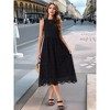 INSPIRE CHIC Women's Summer Sleeveless A Line Midi Cotton Crewneck Casual Tank Dress - 2 of 4
