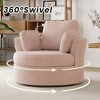SEVOBAL Oversized Round Chair Lounge Chaise Indoor Sleeper Sofa Couch Bed Fluffy Boneless for Reading Living Room No Assembe, Pink, 42.1"*42.1"*34.2" - 4 of 4