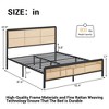 Rattan Boho Platform Bed Frame with Light Headboard with Sturdy Steel Slat Support, Heavy-Duty Steel, No Box Spring Needed - 3 of 4