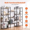 VEVOR Triple Metal Bookshelf, 11-Tier Industrial Bookshelf, Large Rustic Vintage Storage Bookcase with Open Shelves, Freestanding Display Shelving - 3 of 4