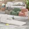 2-in-1 Convertible Kids Couch - Teddy Fleece Toddler Sofa Chair, Soft Fold-Out Lounger Bed for Playroom & Nursery, Ideal Birthday Gift - 2 of 4