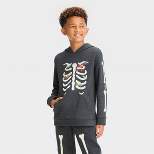 Boys' Skeleton Glow In the Dark Pullover Sweatshirt - Cat & Jack™ Charcoal Gray