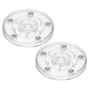 Unique Bargains 360 Degree Rotating Anti-slip High-strength Plastic Smooth Rotation Clear Lazy Susan 2 Pcs - 1 of 4