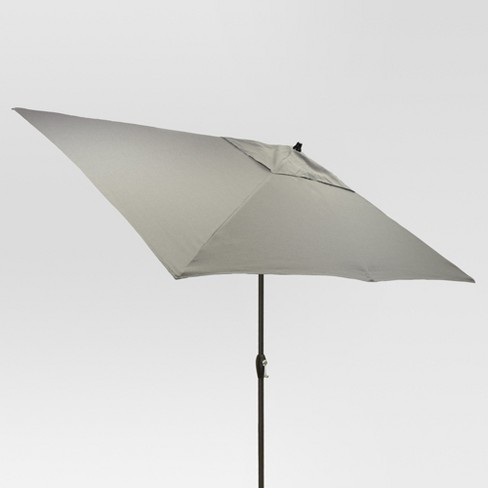 9 7 X 9 7 Rectangular Patio Umbrella Duraseason Fabric Gray Black Pole Threshold Target