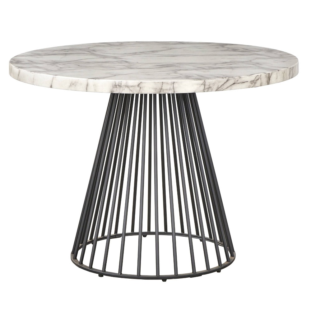 Photos - Dining Table Indra  White - Lifestorey: Faux Marble Top, 4-Seater, Modern K