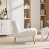 Aortzio Armless Upholstered Accent Chair With Rubber Wood Legs - 2 of 4