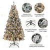 6FT Snow Flocked Christmas Tree, Pre-lit Artificial Xmas Tree with 640 Branches Tips - 4 of 4