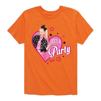 JoJo Siwa Life's a Party Short Sleeve Graphic T-Shirt - Heather Orange - 3T