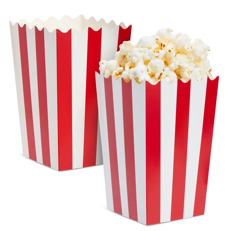 100 Mini Popcorn Boxes 3x5 Party Snack Favor Treat Containers Red/White, 20 Oz, 5 of 9