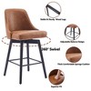 Swivel Bar Stools Set of 2, 30" Height Upholstered Barstools Comfortable Seat, Counter Height Bar Stools with Back for Kitchen, Home Bar, Dining Room - 3 of 4