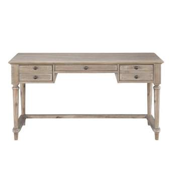 Cardano Wood Writing Desk in Driftwood Light Brown - Lexicon