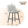 25.6" Swivel Counter Height Bar Stools Set of 2, Upholstered Linen Low Back Kitchen Island Chairs for Dining Room or Home Bar -3irtyhousy - 4 of 4