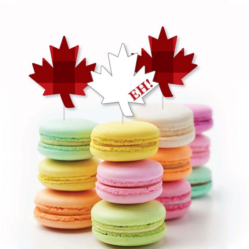 Big Dot of Happiness Canada Day - Dessert Cupcake Toppers - Canadian Party Clear Treat Picks - Set of 24, 5 of 8