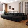 MAYEERTY 135" Large Modular Sofa Black - 135" 6-Seat, Corduroy, Sofa Bed, No Assembly, for Apartment/Living Room - 2 of 4