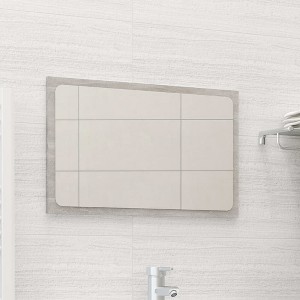 vidaXL Engineered Wood Bathroom Mirror, Contemporary Design, Easy-to-Clean, Concrete Gray, Assembly Required, 23.6"x0.6"x14.6" Dimension - 1 of 4